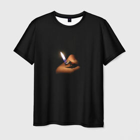 Мужская футболка 3D с принтом Огонёк в Белгороде, 100% полиэфир | прямой крой, круглый вырез горловины, длина до линии бедер | зажигалка | искра | лампочка | маяк | мгла | ночь | огонёк | огонь | свет | свеча | сумрак | туман | тьма | фонарик