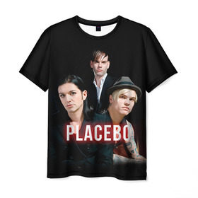 Мужская футболка 3D с принтом Placebo группа в Белгороде, 100% полиэфир | прямой крой, круглый вырез горловины, длина до линии бедер | Тематика изображения на принте: placebo | брайан молко | молко | плацебо | плейсибо | плэйсибо
