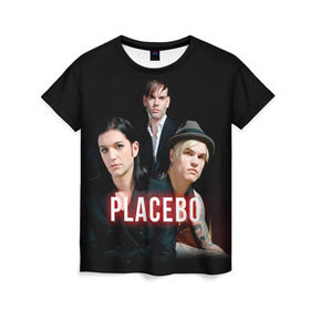 Женская футболка 3D с принтом Placebo группа в Белгороде, 100% полиэфир ( синтетическое хлопкоподобное полотно) | прямой крой, круглый вырез горловины, длина до линии бедер | placebo | брайан молко | молко | плацебо | плейсибо | плэйсибо