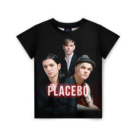 Детская футболка 3D с принтом Placebo группа в Белгороде, 100% гипоаллергенный полиэфир | прямой крой, круглый вырез горловины, длина до линии бедер, чуть спущенное плечо, ткань немного тянется | placebo | брайан молко | молко | плацебо | плейсибо | плэйсибо