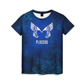 Женская футболка 3D с принтом Placebo лого в Белгороде, 100% полиэфир ( синтетическое хлопкоподобное полотно) | прямой крой, круглый вырез горловины, длина до линии бедер | placebo | брайан молко | молко | плацебо | плейсибо | плэйсибо