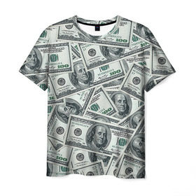 Мужская футболка 3D с принтом Банкноты в Белгороде, 100% полиэфир | прямой крой, круглый вырез горловины, длина до линии бедер | dollars | swag | бабло | банкноты | деньги | доллары | кеш | сваг | свег | свэг