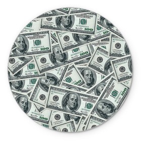 Коврик круглый с принтом Банкноты в Белгороде, резина и полиэстер | круглая форма, изображение наносится на всю лицевую часть | dollars | swag | бабло | банкноты | деньги | доллары | кеш | сваг | свег | свэг