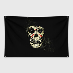 Флаг-баннер с принтом Череп в Белгороде, 100% полиэстер | размер 67 х 109 см, плотность ткани — 95 г/м2; по краям флага есть четыре люверса для крепления | misfits | skull | swag | группа | рок | сваг | свег | свэг | череп
