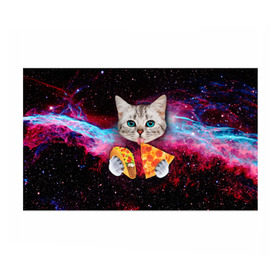 Бумага для упаковки 3D с принтом Кот с едой в Белгороде, пластик и полированная сталь | круглая форма, металлическое крепление в виде кольца | Тематика изображения на принте: art | cat | pizza | space | еда | космос | кот | кот в космосе | кот с едой | котенок | котик | пицца