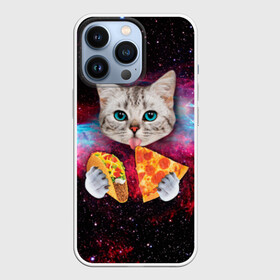 Чехол для iPhone 13 Pro с принтом Кот с едой в Белгороде,  |  | art | cat | pizza | space | еда | космос | кот | кот в космосе | кот с едой | котенок | котик | пицца