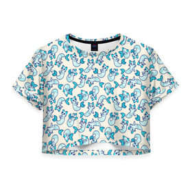 Женская футболка 3D укороченная с принтом Которыб в Белгороде, 100% полиэстер | круглая горловина, длина футболки до линии талии, рукава с отворотами | котики | милые | паттерн