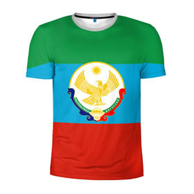 Мужская футболка 3D спортивная с принтом Дагестан в Белгороде, 100% полиэстер с улучшенными характеристиками | приталенный силуэт, круглая горловина, широкие плечи, сужается к линии бедра | 05 | аварец | аварка | дагестанец | дагестанка | дагистан | кавказ