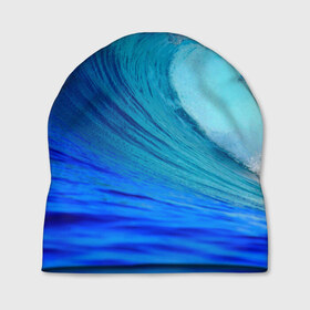 Шапка 3D с принтом Волна в Белгороде, 100% полиэстер | универсальный размер, печать по всей поверхности изделия | волна | лето | море | новая | синяя