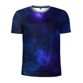 Мужская футболка 3D спортивная с принтом Звёздное небо в Белгороде, 100% полиэстер с улучшенными характеристиками | приталенный силуэт, круглая горловина, широкие плечи, сужается к линии бедра | вселенная | галактика | звёзды | камета | космос | метеориты | метеоры | небо | ночь | солнечная система
