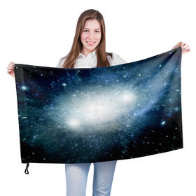 Флаг 3D с принтом Центр Вселенной в Белгороде, 100% полиэстер | плотность ткани — 95 г/м2, размер — 67 х 109 см. Принт наносится с одной стороны | вселенная | галактика | звёзды | комета | космос | метеориты | метеоры | млечный путь | планеты | солнечная система