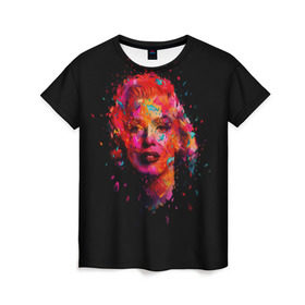 Женская футболка 3D с принтом Marilyn Monroe Art в Белгороде, 100% полиэфир ( синтетическое хлопкоподобное полотно) | прямой крой, круглый вырез горловины, длина до линии бедер | art | marilyn monroe | живопись | искусство | мэрилин монро