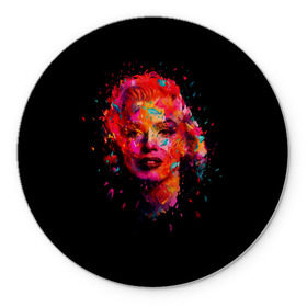 Коврик круглый с принтом Marilyn Monroe Art в Белгороде, резина и полиэстер | круглая форма, изображение наносится на всю лицевую часть | art | marilyn monroe | живопись | искусство | мэрилин монро