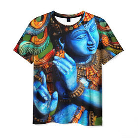 Мужская футболка 3D с принтом Индия в Белгороде, 100% полиэфир | прямой крой, круглый вырез горловины, длина до линии бедер | богиня | индия | новая | хинди | цветная