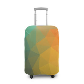 Чехол для чемодана 3D с принтом LowPoly Gradient в Белгороде, 86% полиэфир, 14% спандекс | двустороннее нанесение принта, прорези для ручек и колес | colors | gradient | lowpoly | poly | градиент | цвета