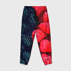 Детские брюки 3D с принтом Ягоды в Белгороде, 100% полиэстер | манжеты по низу, эластичный пояс регулируется шнурком, по бокам два кармана без застежек, внутренняя часть кармана из мелкой сетки | клубника | красный | лето | природа | ягода