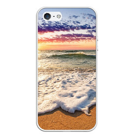 Чехол для Apple iPhone 5/5S силиконовый с принтом Красочный закат в Белгороде, Силикон | Область печати: задняя сторона чехла, без боковых панелей | Тематика изображения на принте: sunrise | sunset | touchdown | волны | восход солнца | закат | красота | лето | море | небо | облака | океан | отдых | отпуск | пена | песок | прилив | природа | путешествие | рассвет | солнце | туризм