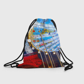 Рюкзак-мешок 3D с принтом Эйфелева башня в Белгороде, 100% полиэстер | плотность ткани — 200 г/м2, размер — 35 х 45 см; лямки — толстые шнурки, застежка на шнуровке, без карманов и подкладки | 