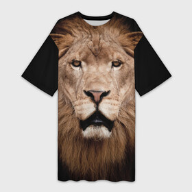 Платье-футболка 3D с принтом Царь зверей в Белгороде,  |  | власть | дикая кошка | животное | король джунглей | лев | львица | мощь | мудрость | охотник | сила | хитрость | хищник | царь зверей