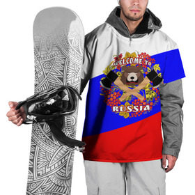 Накидка на куртку 3D с принтом Добро пожаловать в Россию в Белгороде, 100% полиэстер |  | russia | welcome | медведь | россия | хохлома