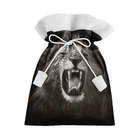 Подарочный 3D мешок с принтом Разъярённый лев в Белгороде, 100% полиэстер | Размер: 29*39 см | власть | дикая кошка | животное | король джунглей | лев | львица | мощь | мудрость | охотник | сила | хитрость | хищник | царь зверей