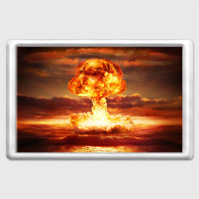 Магнит 45*70 с принтом Атомный взрыв в Белгороде, Пластик | Размер: 78*52 мм; Размер печати: 70*45 | агрессия | атомный взрыв | водородная бомба | вспышка | гриб | огонь | пламя | ударная волна | уничтожение | урон | ядерный удар
