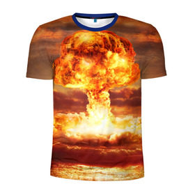 Мужская футболка 3D спортивная с принтом Атомный взрыв в Белгороде, 100% полиэстер с улучшенными характеристиками | приталенный силуэт, круглая горловина, широкие плечи, сужается к линии бедра | агрессия | атомный взрыв | водородная бомба | вспышка | гриб | огонь | пламя | ударная волна | уничтожение | урон | ядерный удар