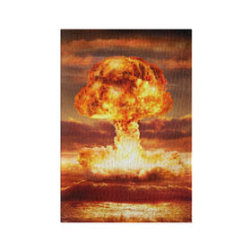Обложка для паспорта матовая кожа с принтом Атомный взрыв в Белгороде, натуральная матовая кожа | размер 19,3 х 13,7 см; прозрачные пластиковые крепления | Тематика изображения на принте: агрессия | атомный взрыв | водородная бомба | вспышка | гриб | огонь | пламя | ударная волна | уничтожение | урон | ядерный удар