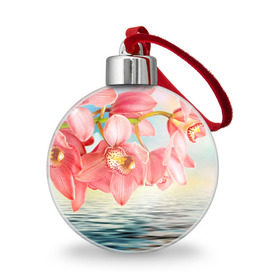 Ёлочный шар с принтом Цветы над водой в Белгороде, Пластик | Диаметр: 77 мм | букет | вода | душистый аромат | озеро | приятный запах | пруд | растение | цветок | цветы