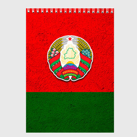Скетчбук с принтом Белоруссия в Белгороде, 100% бумага
 | 48 листов, плотность листов — 100 г/м2, плотность картонной обложки — 250 г/м2. Листы скреплены сверху удобной пружинной спиралью | Тематика изображения на принте: беларус | беларусь | белорус | белоруссия | белорусский | национальный | нация | флаг | флаги