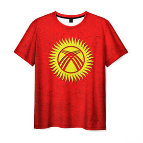 Мужская футболка 3D с принтом Киргизия в Белгороде, 100% полиэфир | прямой крой, круглый вырез горловины, длина до линии бедер | киргиз | киргизия | киргизский | кыргызстан | национальный | нация | флаг | флаги