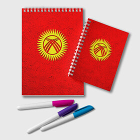 Блокнот с принтом Киргизия в Белгороде, 100% бумага | 48 листов, плотность листов — 60 г/м2, плотность картонной обложки — 250 г/м2. Листы скреплены удобной пружинной спиралью. Цвет линий — светло-серый
 | киргиз | киргизия | киргизский | кыргызстан | национальный | нация | флаг | флаги