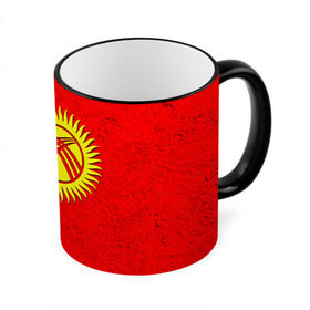 Кружка 3D с принтом Киргизия в Белгороде, керамика | ёмкость 330 мл | киргиз | киргизия | киргизский | кыргызстан | национальный | нация | флаг | флаги