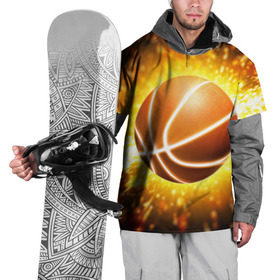 Накидка на куртку 3D с принтом Баскетбольный мяч в Белгороде, 100% полиэстер |  | взрыв | искры | огонь | пламя