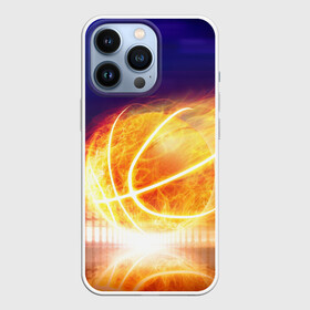 Чехол для iPhone 13 Pro с принтом Огненный мяч в Белгороде,  |  | streetball | баскетбол | взрыв | искры | любимая игра | моя жизнь | мяч | огонь | пламя | развлечение | страсть | тренировка | увлечение | хобби