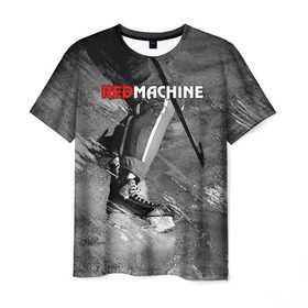 Мужская футболка 3D с принтом Red maсhine в Белгороде, 100% полиэфир | прямой крой, круглый вырез горловины, длина до линии бедер | red machine | красная машина | сборная россии | хоккей