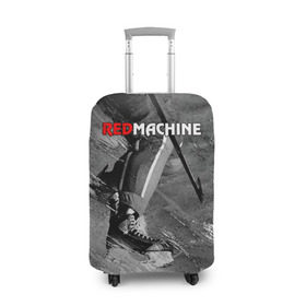 Чехол для чемодана 3D с принтом Red maсhine в Белгороде, 86% полиэфир, 14% спандекс | двустороннее нанесение принта, прорези для ручек и колес | red machine | красная машина | сборная россии | хоккей
