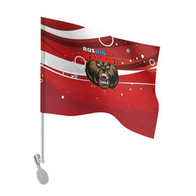 Флаг для автомобиля с принтом Rus big red maсhine в Белгороде, 100% полиэстер | Размер: 30*21 см | red maсhine | красная машина | сборная россии | хоккей