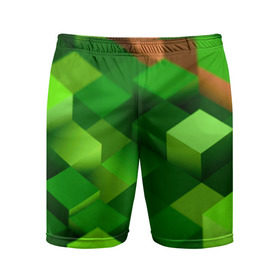 Мужские шорты 3D спортивные с принтом Minecraft в Белгороде,  |  | green | зеленый