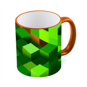 Кружка 3D с принтом Minecraft в Белгороде, керамика | ёмкость 330 мл | green | зеленый