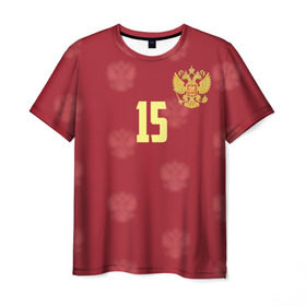 Мужская футболка 3D с принтом Роман Широков в Белгороде, 100% полиэфир | прямой крой, круглый вырез горловины, длина до линии бедер | 15 | shirokov | россия | рф | сборная | футбол | цска