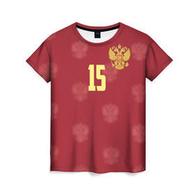 Женская футболка 3D с принтом Роман Широков в Белгороде, 100% полиэфир ( синтетическое хлопкоподобное полотно) | прямой крой, круглый вырез горловины, длина до линии бедер | 15 | shirokov | россия | рф | сборная | футбол | цска