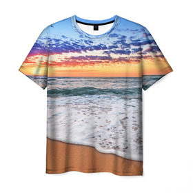 Мужская футболка 3D с принтом Красивый закат в Белгороде, 100% полиэфир | прямой крой, круглый вырез горловины, длина до линии бедер | sunrise | sunset | волна | жара | закат | зной | красота | лето | море | океан | отдых | пена | песок | пляж | прибой | прилив | природа | рассвет | солнце