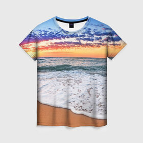 Женская футболка 3D с принтом Красивый закат в Белгороде, 100% полиэфир ( синтетическое хлопкоподобное полотно) | прямой крой, круглый вырез горловины, длина до линии бедер | sunrise | sunset | волна | жара | закат | зной | красота | лето | море | океан | отдых | пена | песок | пляж | прибой | прилив | природа | рассвет | солнце