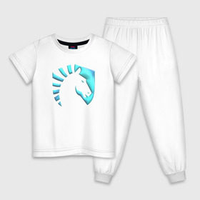 Детская пижама хлопок с принтом cs:go - Liquid team в Белгороде, 100% хлопок |  брюки и футболка прямого кроя, без карманов, на брюках мягкая резинка на поясе и по низу штанин
 | counter strike | cs | csgo | liquid