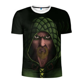 Мужская футболка 3D спортивная с принтом Зеленая Стрела в Белгороде, 100% полиэстер с улучшенными характеристиками | приталенный силуэт, круглая горловина, широкие плечи, сужается к линии бедра | arrow | green | зеленая | стрела
