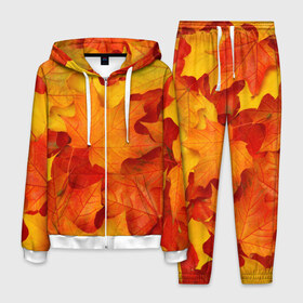 Мужской костюм 3D с принтом Кленовые листья в Белгороде, 100% полиэстер | Манжеты и пояс оформлены тканевой резинкой, двухслойный капюшон со шнурком для регулировки, карманы спереди | дары осени | жёлтый | золотой | клён | краски | красный | красота | листва | листья | наряд | оранжевый | осень | покров | природа