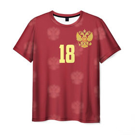 Мужская футболка 3D с принтом Денис Черышев в Белгороде, 100% полиэфир | прямой крой, круглый вырез горловины, длина до линии бедер | cheryshev | реал | россии | россия | рф | сборная | футбол