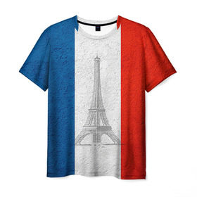 Мужская футболка 3D с принтом Франция в Белгороде, 100% полиэфир | прямой крой, круглый вырез горловины, длина до линии бедер | country | france | государство | страна | флаг | флаги | франция