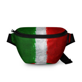 Поясная сумка 3D с принтом Италия в Белгороде, 100% полиэстер | плотная ткань, ремень с регулируемой длиной, внутри несколько карманов для мелочей, основное отделение и карман с обратной стороны сумки застегиваются на молнию | Тематика изображения на принте: country | italy | государство | италия | страна | флаг | флаги